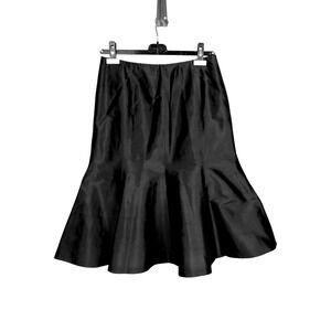 Vintage Silk Skirt Trumpet Midi Design‎ Size 8 Black Formal Evening Frascara